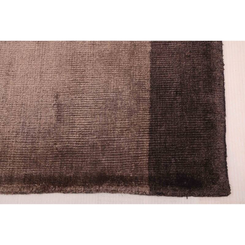 ECARPETGALLERY Hand Loomed Loreto Brown Viscose Rug - 5'1 x 7'5
