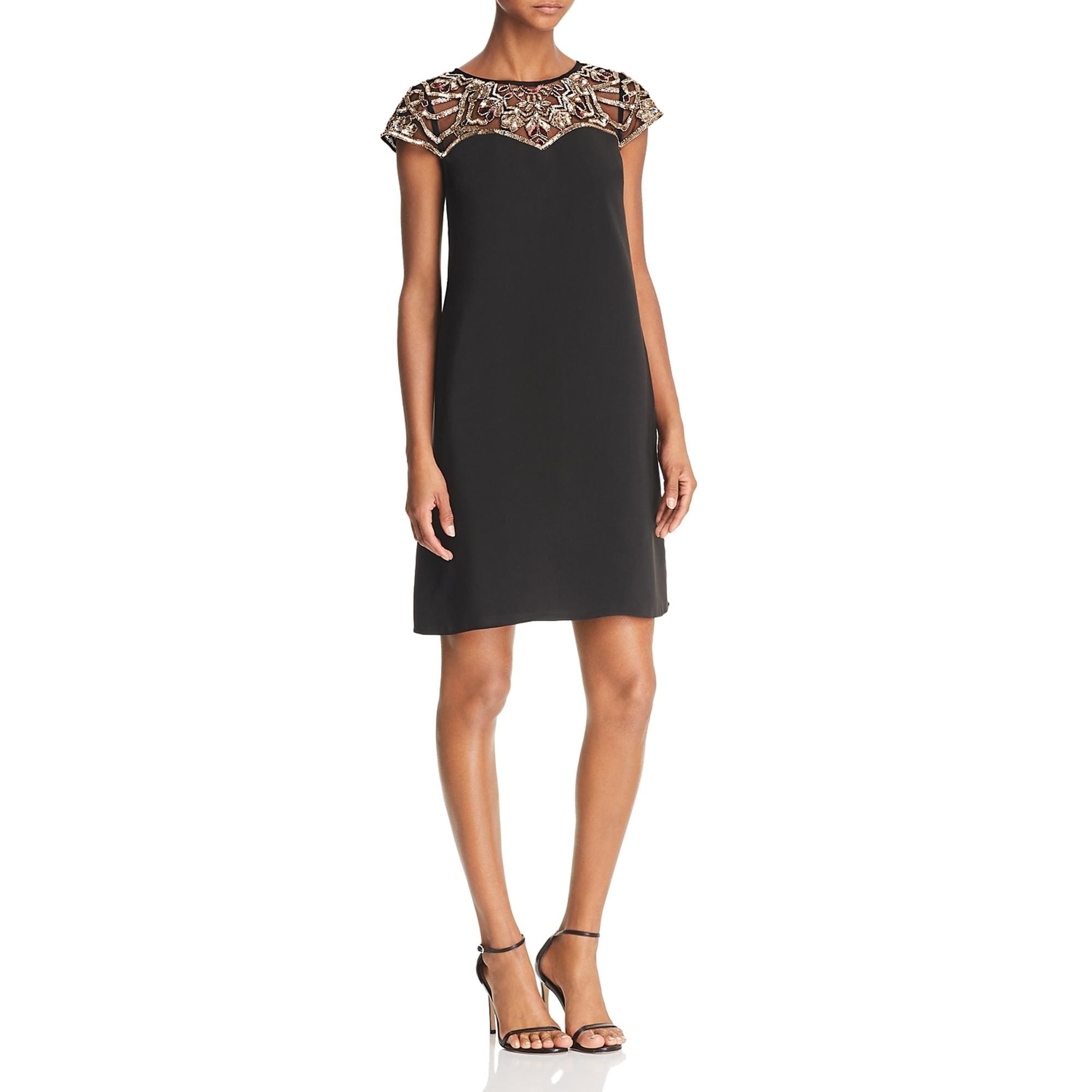 aidan mattox embellished shift dress