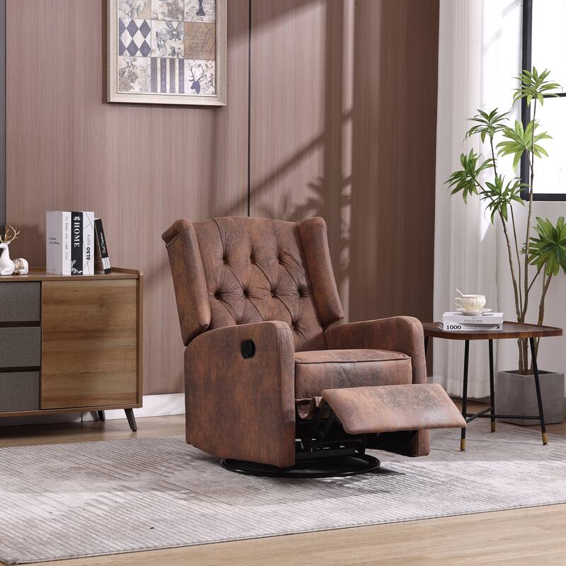 Modern Small Rocking Swivel Recliner Chair for Bedroom,Living Room Chair Home Theater Seat