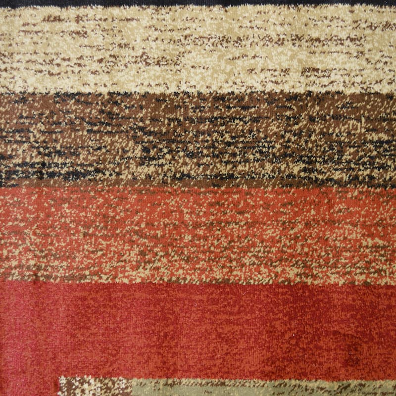 Mayberry Hearthside Rustic Panel Striped Lodge Area Rug