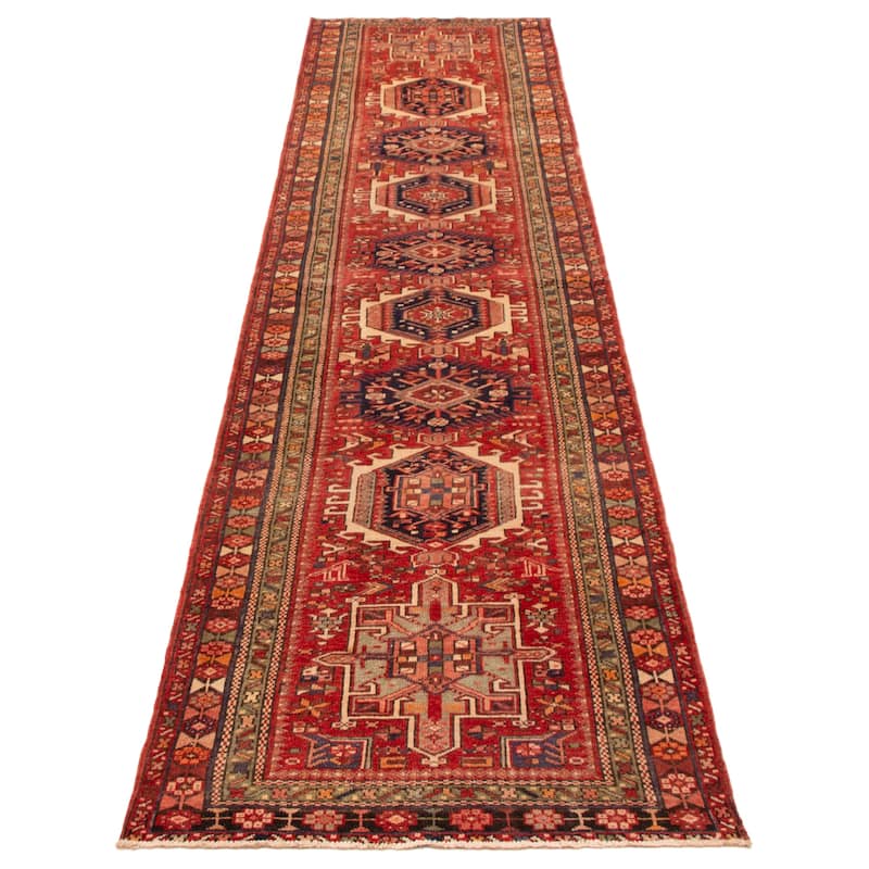 ECARPETGALLERY Hand-knotted Konya Anatolian Red Wool Rug - 3' 6" x 14' 3"
