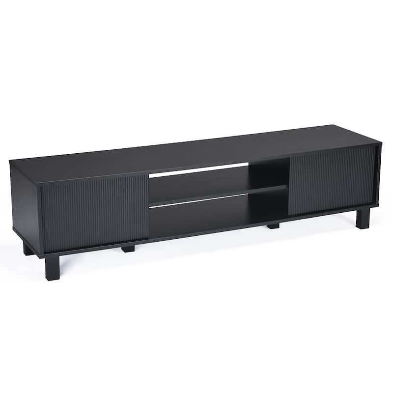 Modern TV Stand for Up to 70" TVs, Large Media Console with Storage & Open Shelves, Stylish Entertainment Center