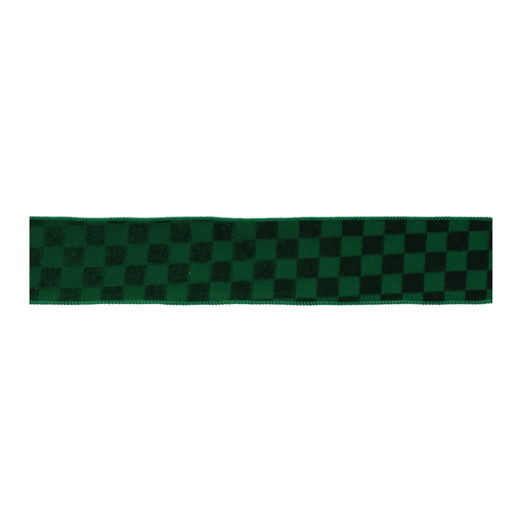 Checkered Texture Wired Ribbon (Set of 2) - N/A