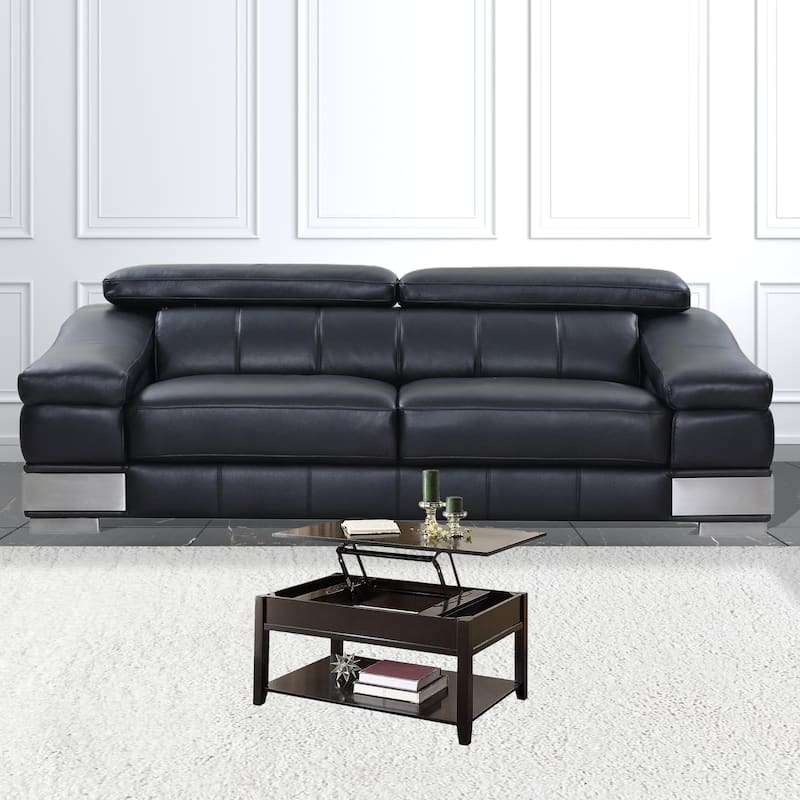 40-Inch Modern Lift Top Coffee Table with Hidden Storage Black Wood Stylish and Functional - 40''L x 24''W x 19''H