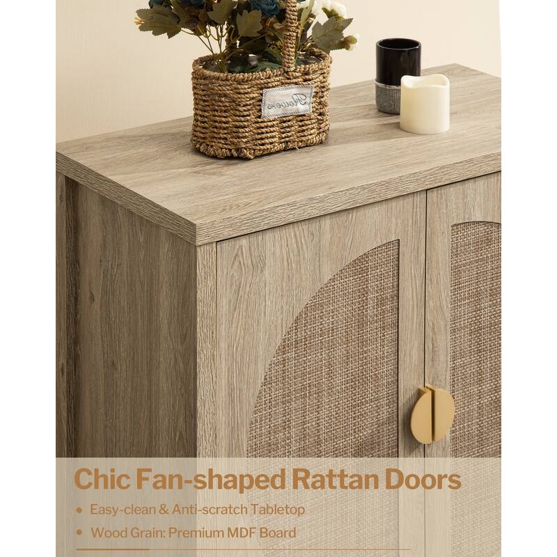 SICOTAS Rattan Sideboard Storage Cabinet