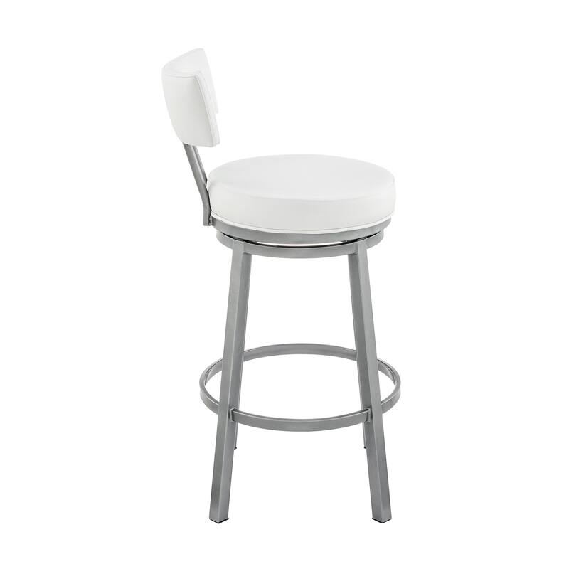 Dalza Faux Leather and Metal 360 Swivel Bar or Counter Stool
