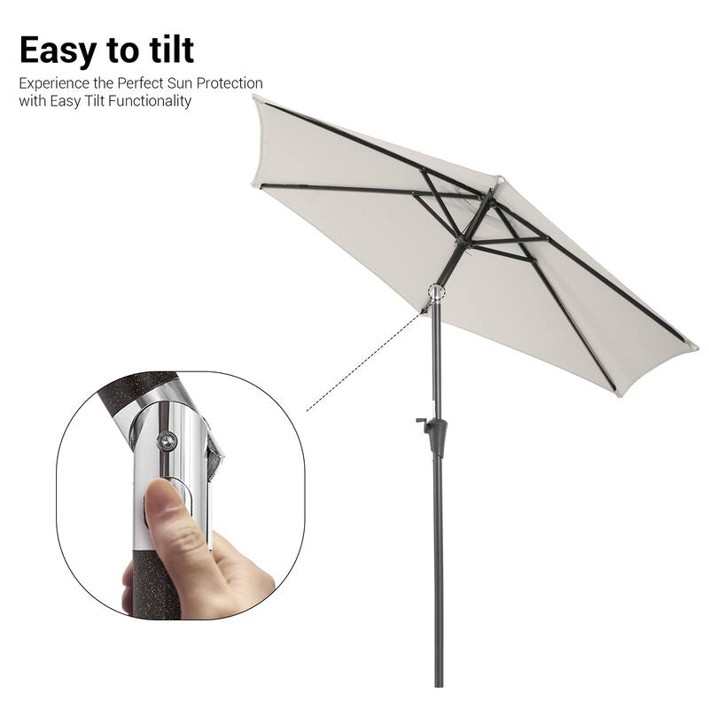 BONOSUKI Patio 7.5FT Market Umbrellas Table Umbrella With Tilt Button
