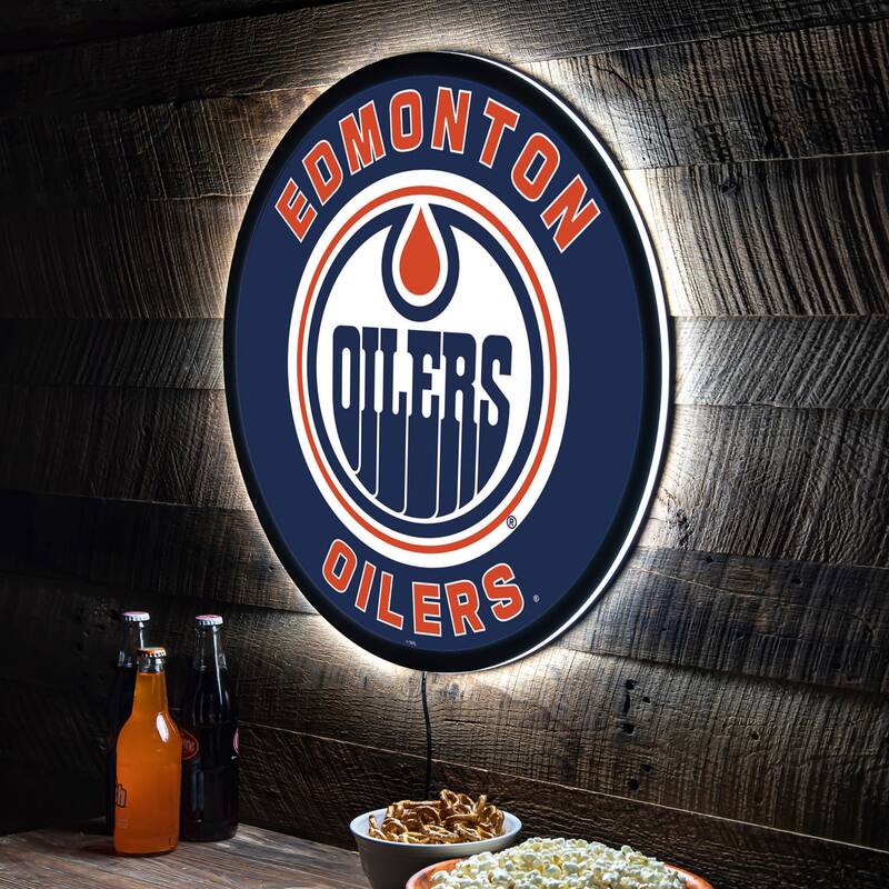 Edmonton Oilers LED Lighted Sign - Clear