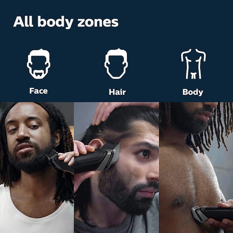 Multigroom Series 5000 18 Piece, Beard Face, Hair, Body Hair Trimmer for Men - NO BLADE OIL