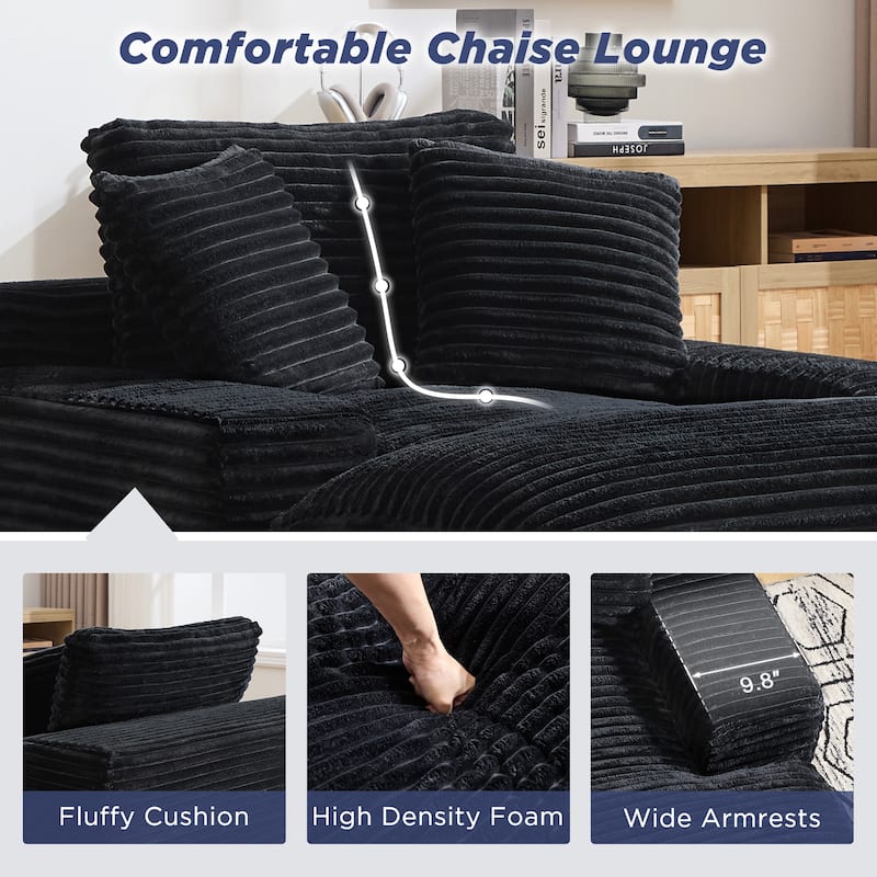 67" Upholstered Chaise Lounge Chair Sleeper Sofa Bed with Pillows, No Assembly Required