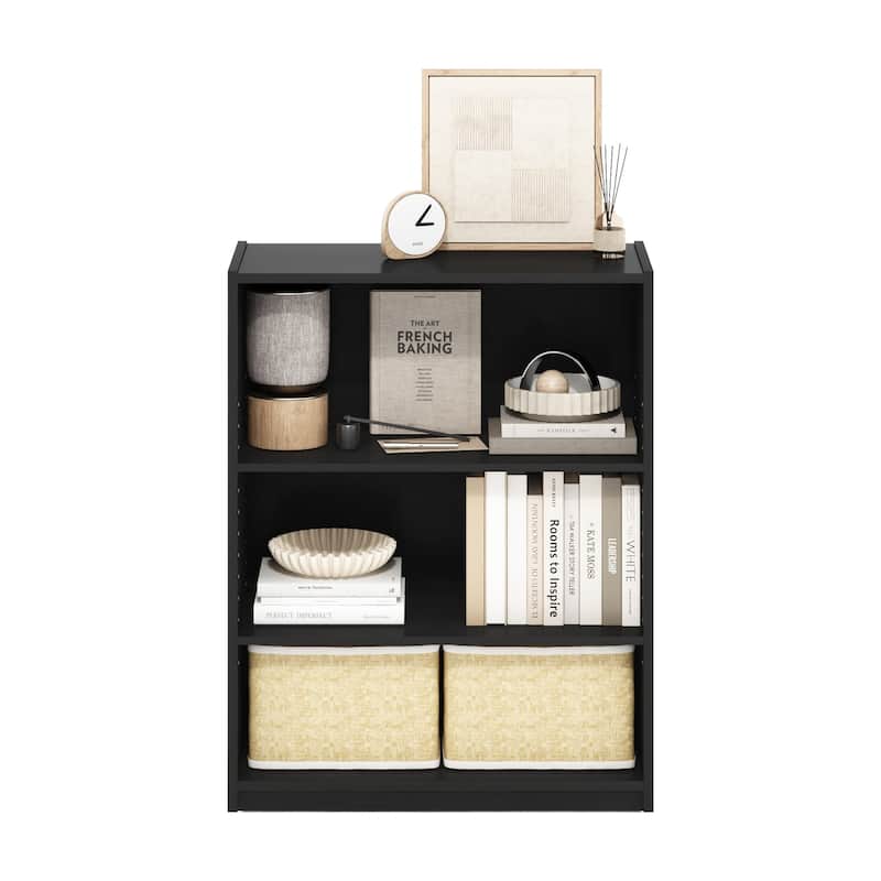 31.65 in. Tall Blackwood Wood 3-Shelf Bookcase