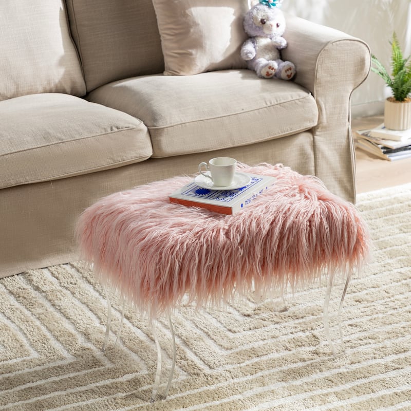 Glitzhome 24"L Modern Luxury Acrylic Ottoman Bench