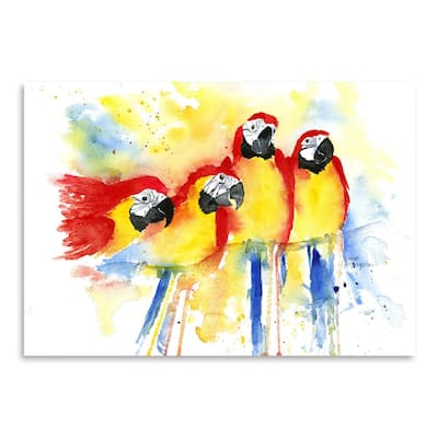 Americanflat - 4 Red Macaws by Rachel Mcnaughton - 16"x20" Poster Art Print