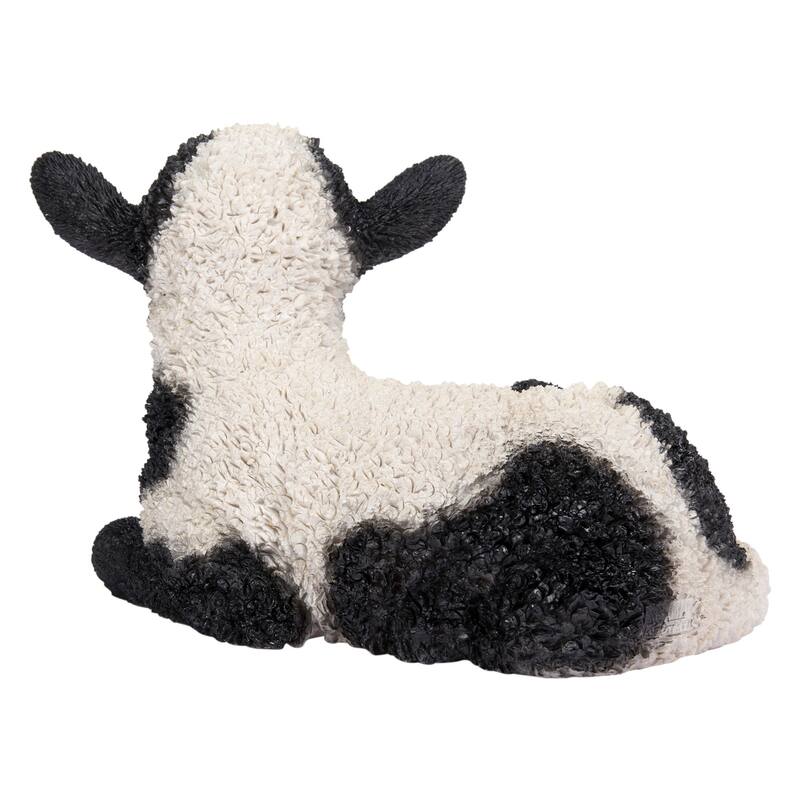 Small Baby Lamb Lying Down Outdoor Garden Statue- 9.25"