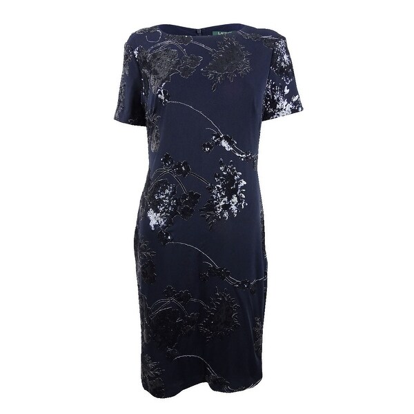 ralph lauren navy lace dress