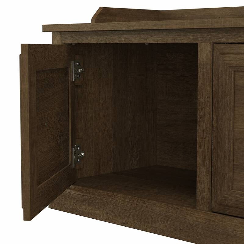Woodland 40W Shoe Storage Bench with Doors by Bush Furniture