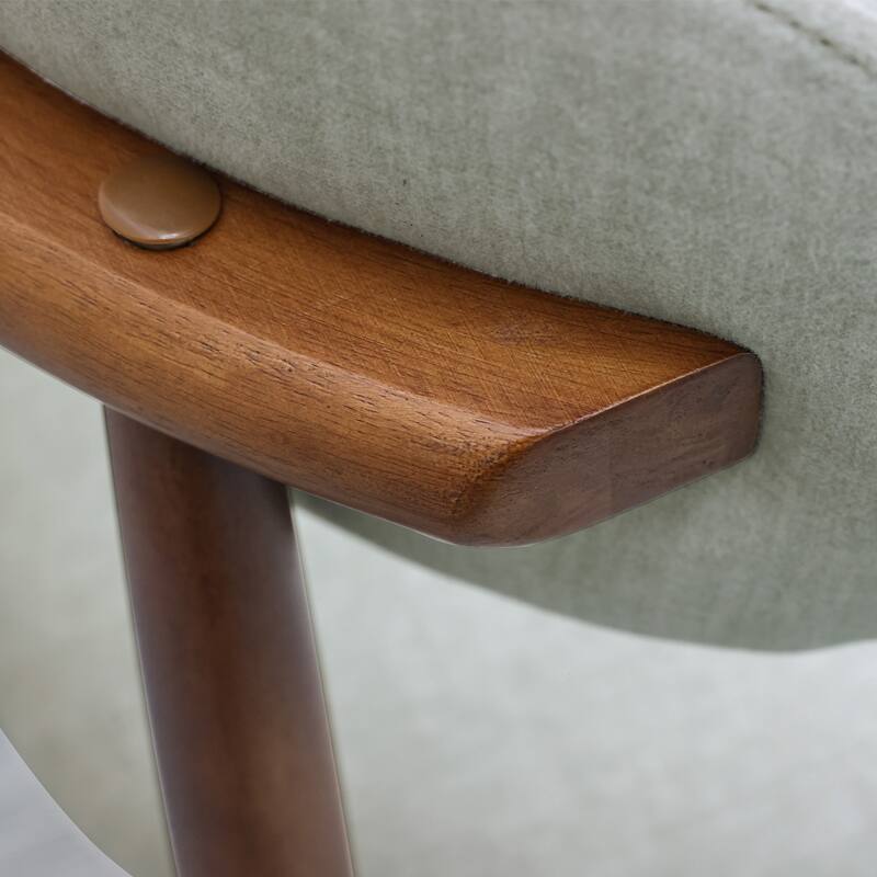 Flannelette Upholstered Dining Chair with Walnut Solid Wood Legs, Armless Chair Set of 2 for Kitchen, Restaurant, Living
