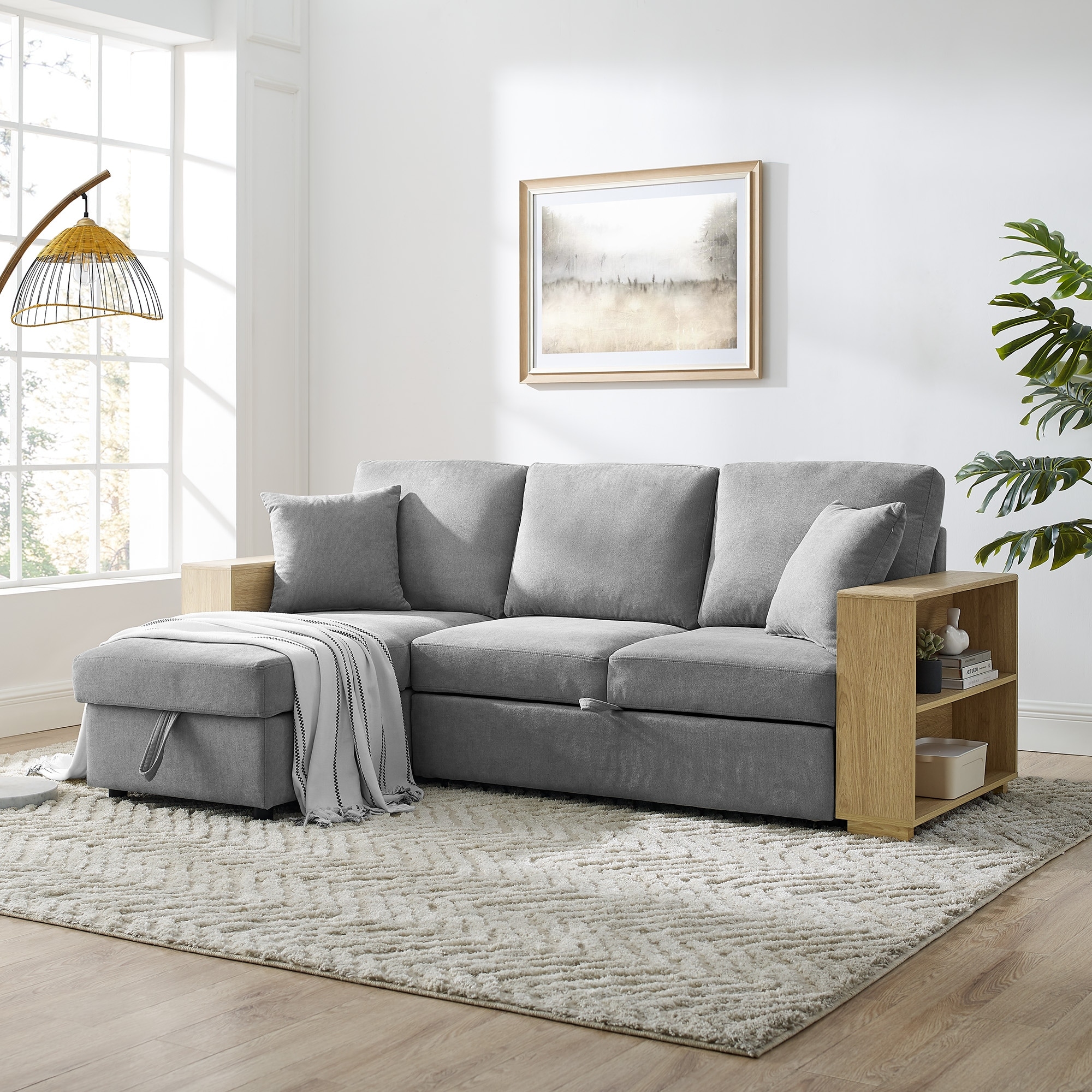 Rustic sectional cheap sleeper sofa