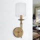 preview thumbnail 3 of 5, Abbie 1-light 5-inch Wall Sconce w/ White Fabric Shade