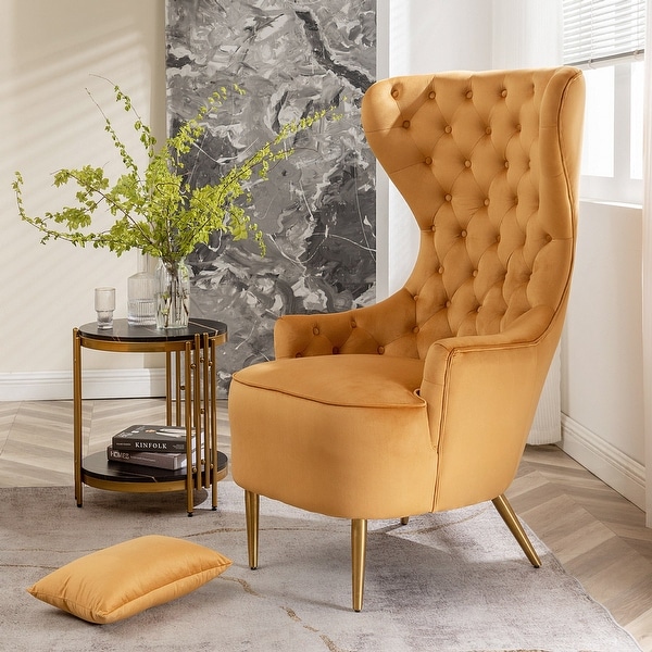 High back wing chairs for living room sale