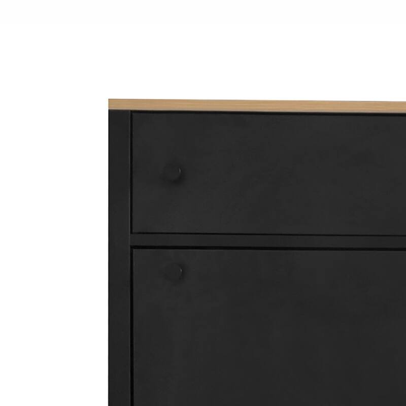 Modern Minimalist Set of Two Wooden Shoe Storage Cabinets