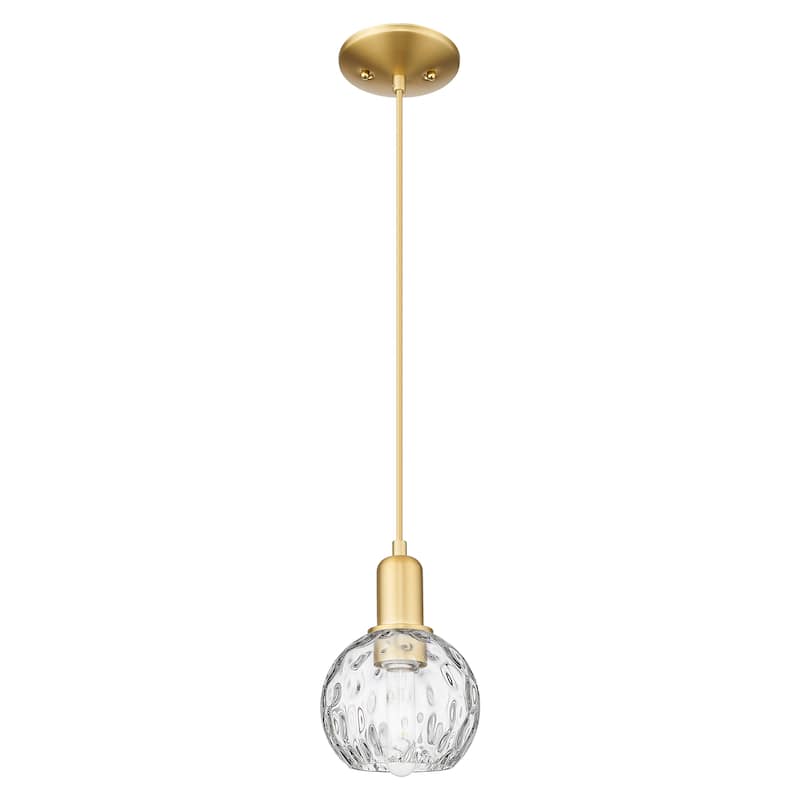 Innovations Lighting Endless Possibilities Arcadia - Athens Water Glass - 1 Light 6" Cord Hung Mini Pendant - Satin Gold