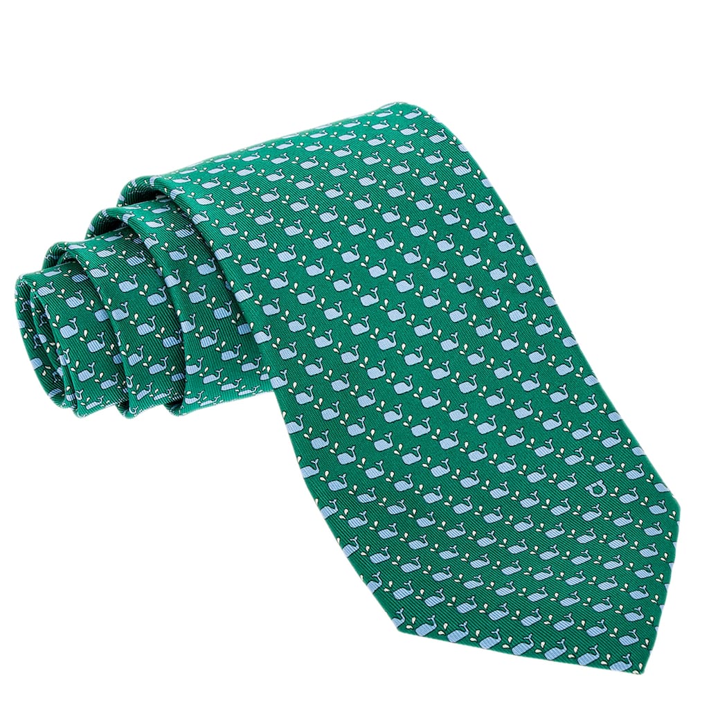 Ferragamo Whale Print Silk Tie