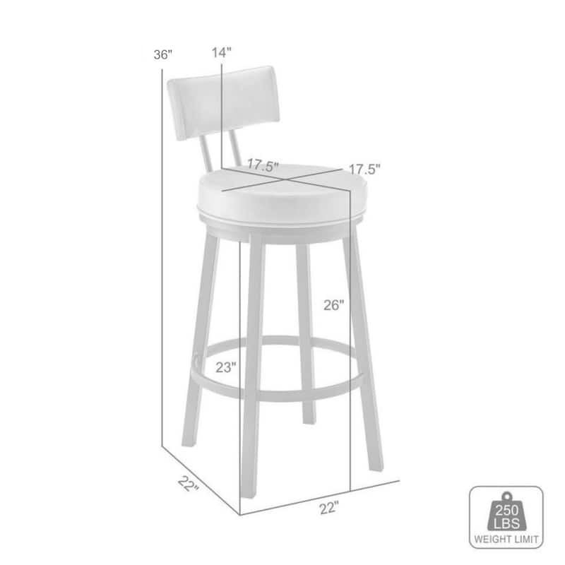 Dalza Faux Leather and Metal 360 Swivel Bar or Counter Stool