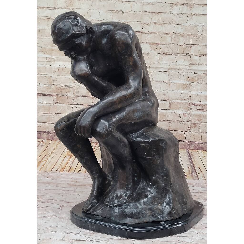 The Thinker Thinking Man Auguste Rodin Bronze Statue Sculpture Replica 24 Inches X 14 Inches