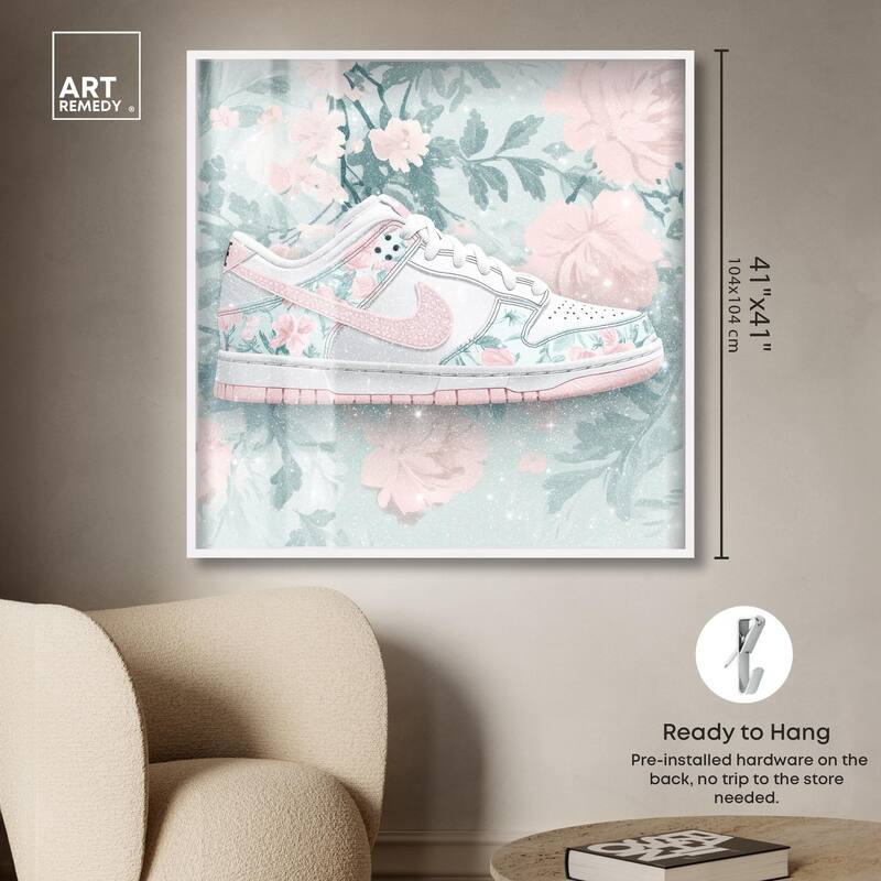 Dainty Floral Sneaker Shadowbox by Art Remedy