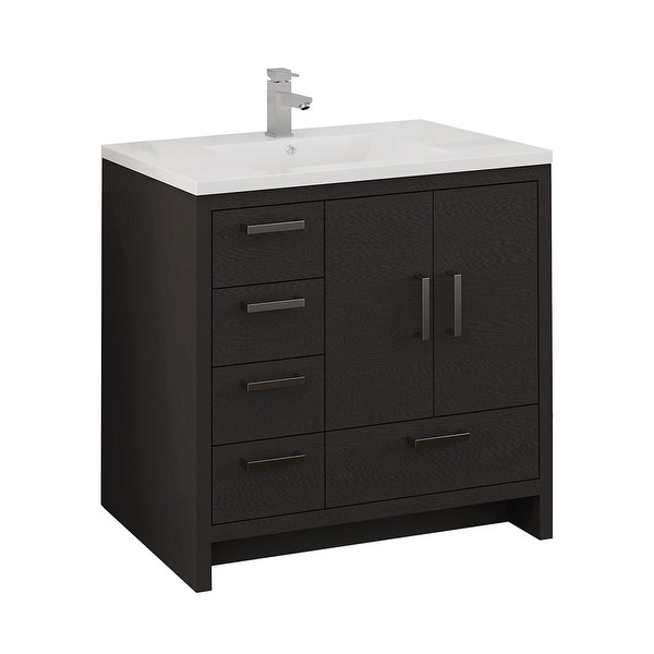 Fresca FCB9436-L-I Senza 36" Free Standing Single Basin Vanity Set with MDF Cabinet and Acrylic Vanity Top