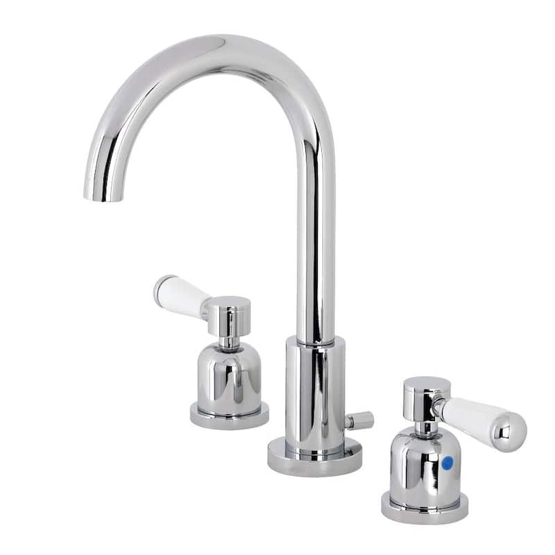 Kingston Brass Paris 1.2 GPM Deck Mounted Widespread Bathroom Faucet - Polished Chrome