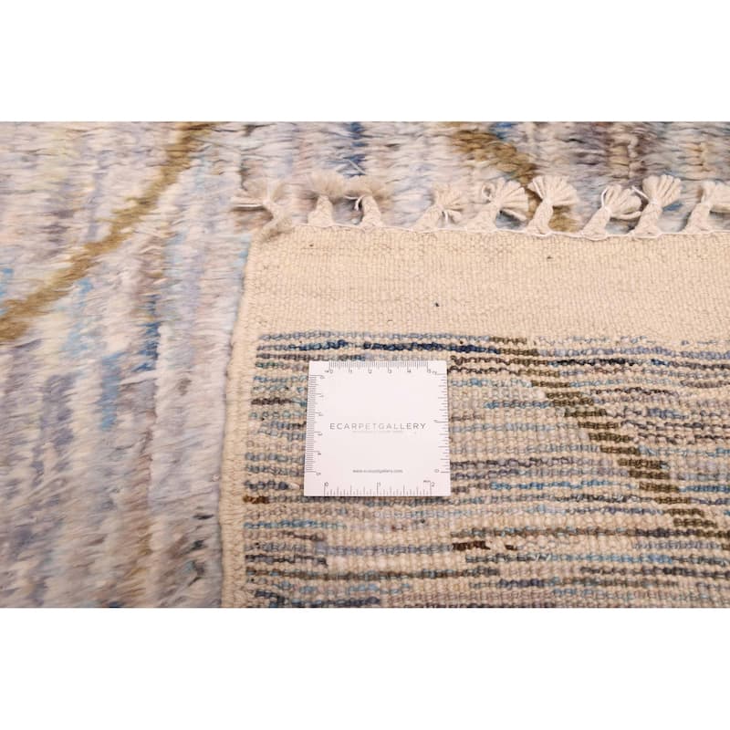 ECARPETGALLERY Hand-knotted Pak Finest Marrakesh Light Blue Wool Rug - 9'3 x 11'11