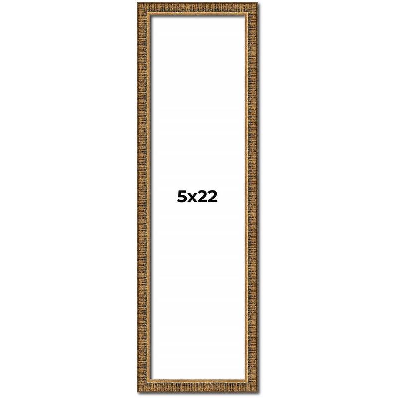 5x22 Frame Gold Solid Wood Picture Frame - Complete Modern Photo Frame