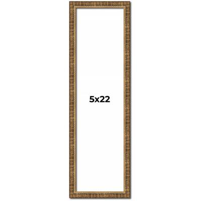 5x22 Frame Gold Solid Wood Picture Frame - Complete Modern Photo Frame