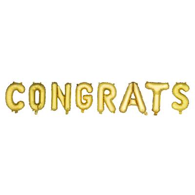 Gold CONGRATS Mylar Balloon - 19" x 17"