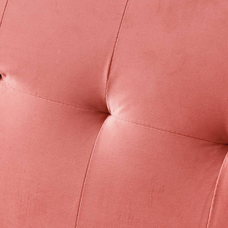 Velvet Futon Sofa Bed with Folded Armrests