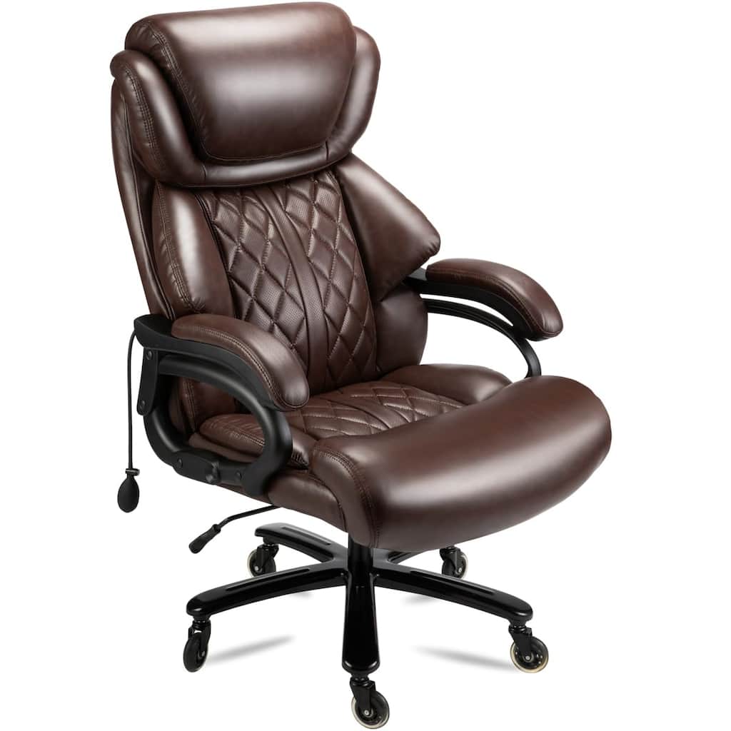 500lbs Big and Tall Office Chair for Heavy People Executive Office Chair with Wide Spring 360 Swivel