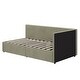 preview thumbnail 6 of 5, Green L Shape Twin Corner Bed Upholstered Daybed with 2 Storage Drawers and Vertical Striped Design