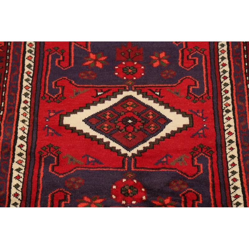 Tribal Traditional Hamedan Persian Area Rug Wool Hand-knotted Carpet - 3'4" x 4'7"
