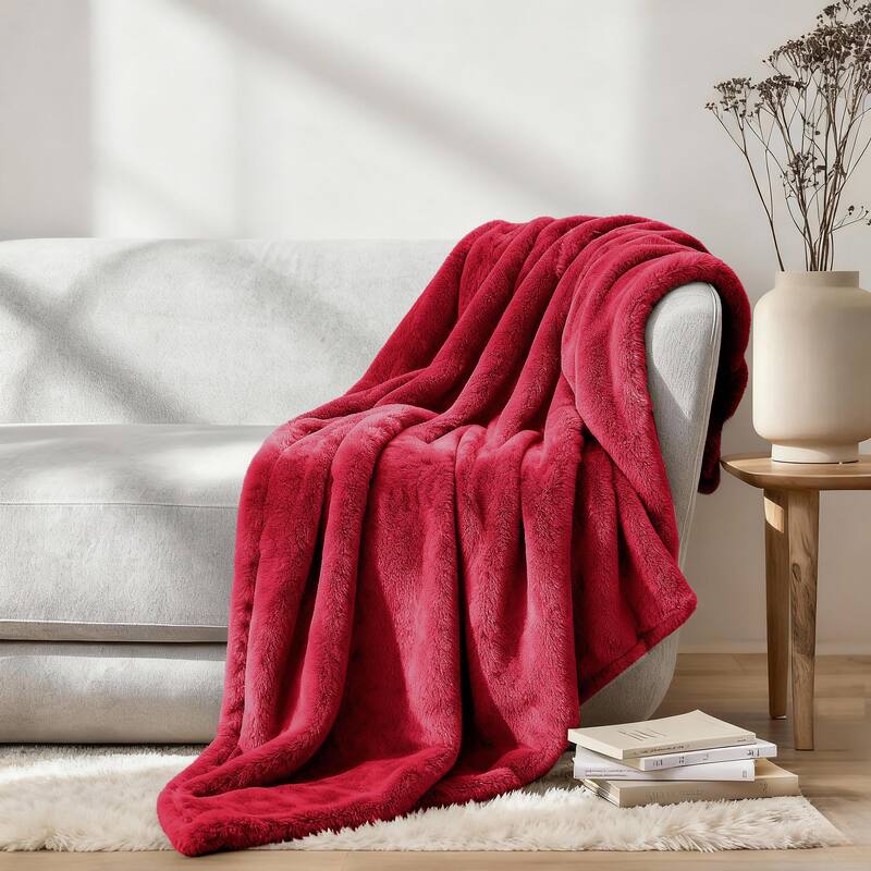Superior Solid Fluffy Fleece Blanket, Plush and All Season