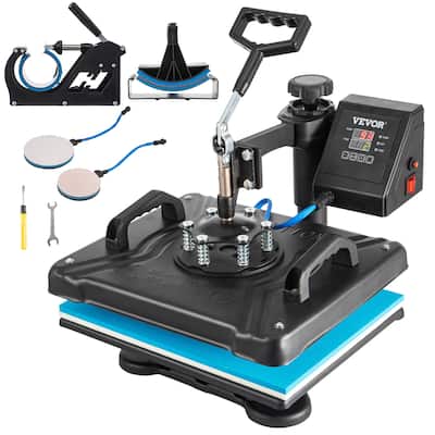VEVOR Heat Press Machine Heat Press 12/15 Inch 5 in 1 Combo Digital Sublimation Heat Press Uniform Heat