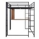preview thumbnail 8 of 41, Clean Design Full Size Metal Loft Bed with 2 Shelves and one Desk