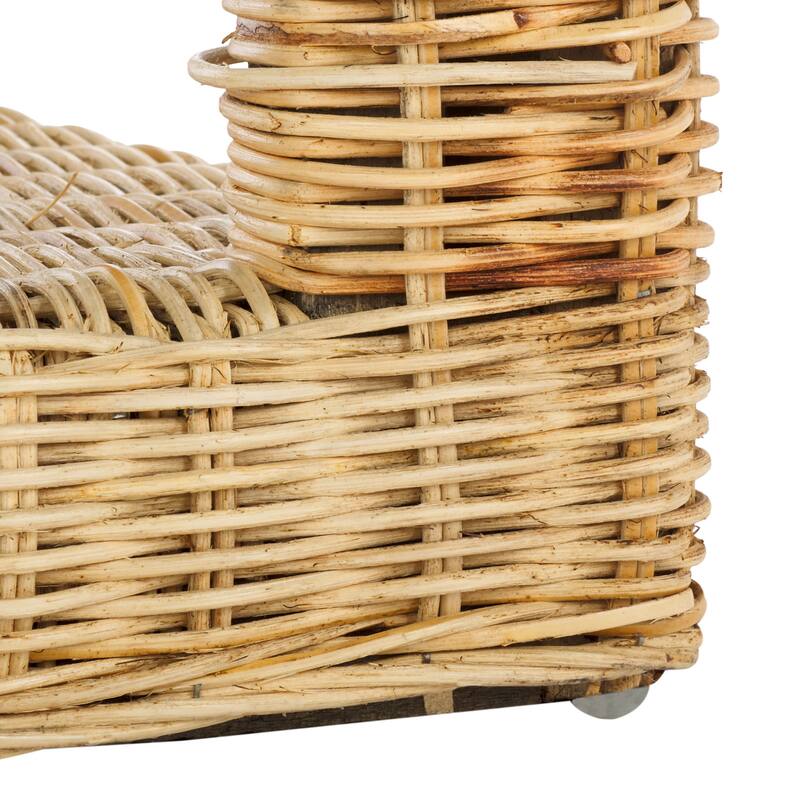 SAFAVIEH Castriel Rattan Accent Table, Fully Assembled - 20"W x 20"D x 22"H