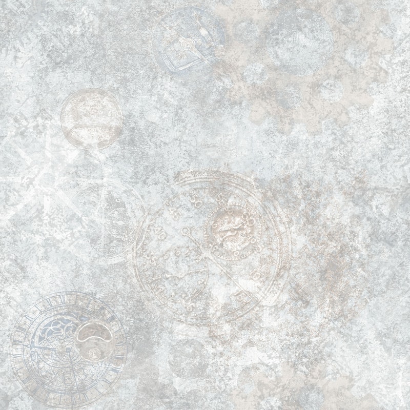Galerie Wallcoverings Nostalgie Collection Mechanical Gears Non-woven Metallic Wallpaper Roll - 33 feet x 21 inches - Silver