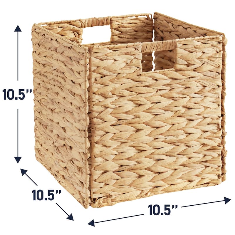 10.5" x 10.5" in Water Hyacinth Storage Cube Bin Baskets