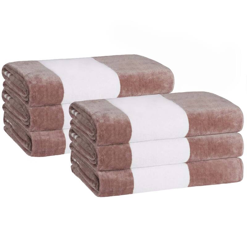 Cabana Stripe Oversized Cotton Beach 6 Piece Towel Set by Superior