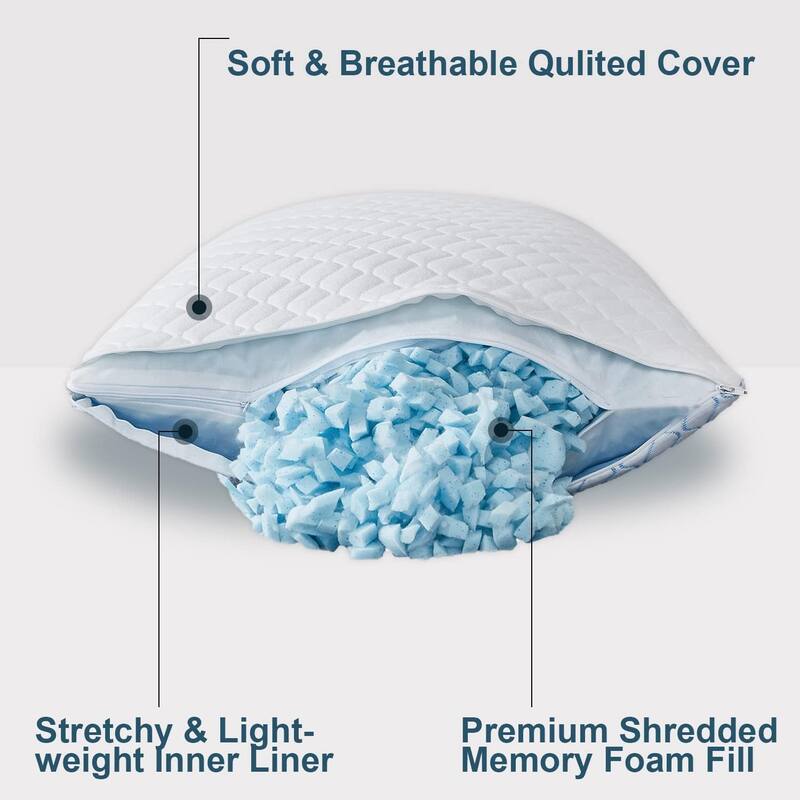 Cooling Bed Pillows for Sleeping,Shredded Memory Foam Adjustable