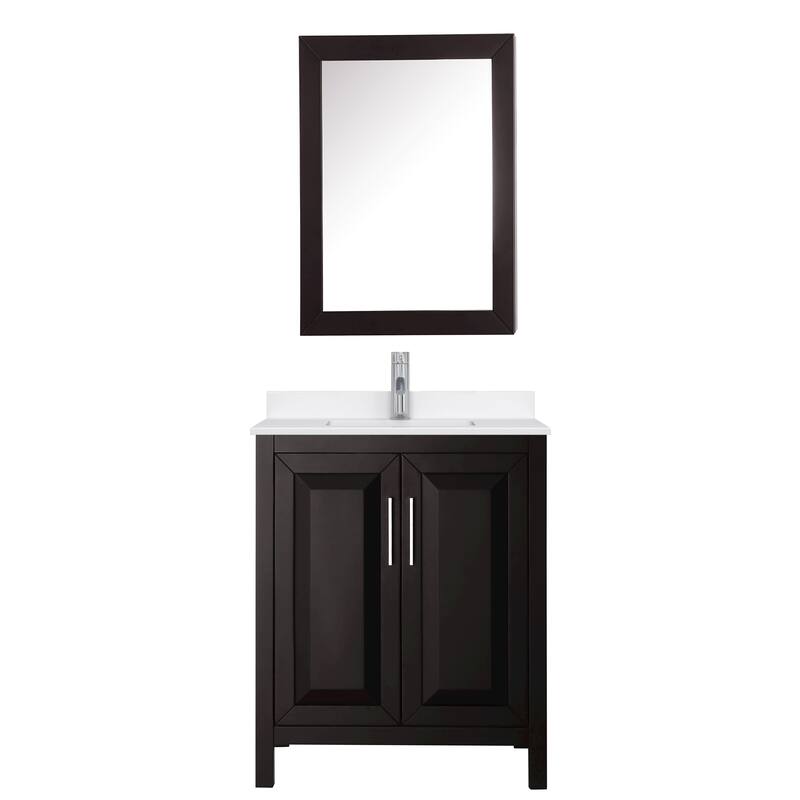 Daria 30-inch Single Vanity, Single Hole Quartz Top, Med Cabinet