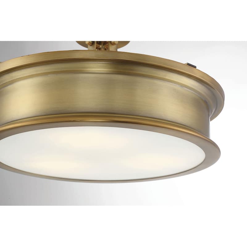 Savoy House Watkins 3 Light 16" Wide Semi-Flush Drum Ceiling Fixture